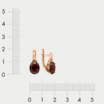 Серьги с гранатом для женщин из розового золота 585 пробы (арт. 200-1473_grst-01)