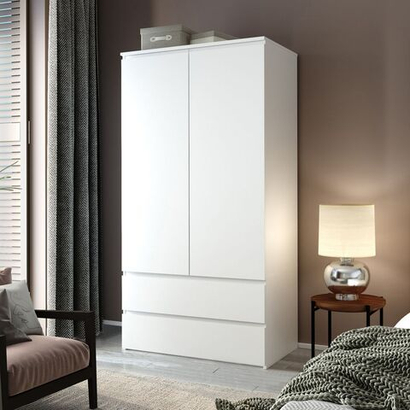 Шкаф распашной 2 ящика Марм со штангой и полками