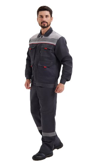 Костюм "Нова" (куртка+п/к) цв. т. серый/св. сер.