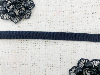 Лента киперная, хлопок, ш. 1 см, чернильный