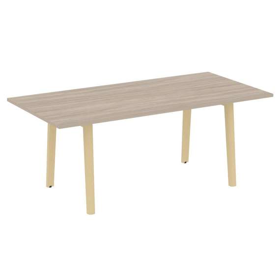 Onix Wood Direct Стол переговорный OW.PRG-19 Дуб Аттик/Дуб Светлый/Металл Белый 1980*980*750