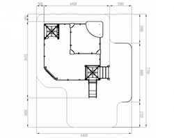 Песочный дворик Космопорт (Космос) ИО 6.14.01-02 с горкой