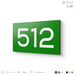 Номер на дверь 512, табличка на дверь для офиса, квартиры, кабинета, аудитории, склада, зеленая 120х70 мм, Айдентика Технолоджи