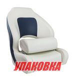Кресло с болстером Delux Sport Flip Up, обивка белый/синий винил (упаковка из 2 шт.)