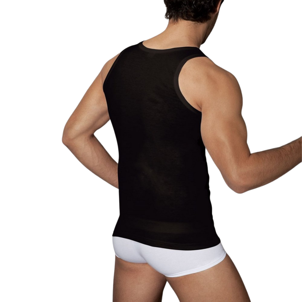 Мужская майка черная из натурального хлопка Doreanse 2005