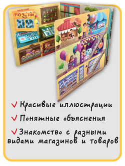 Книжка с отворотом и окошками Я ИДУ В МАГАЗИН
