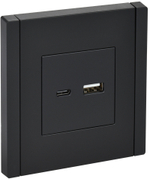 FORTE&PIANO Розетка USB A+C 18Вт FP151 черный IEK