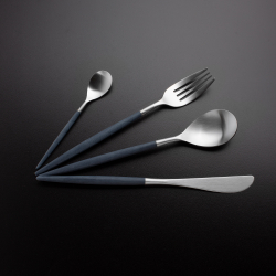 Набор столовых приборов на 6 персон 24 предмета Cutipol Mio matte blue в подарочной упаковке