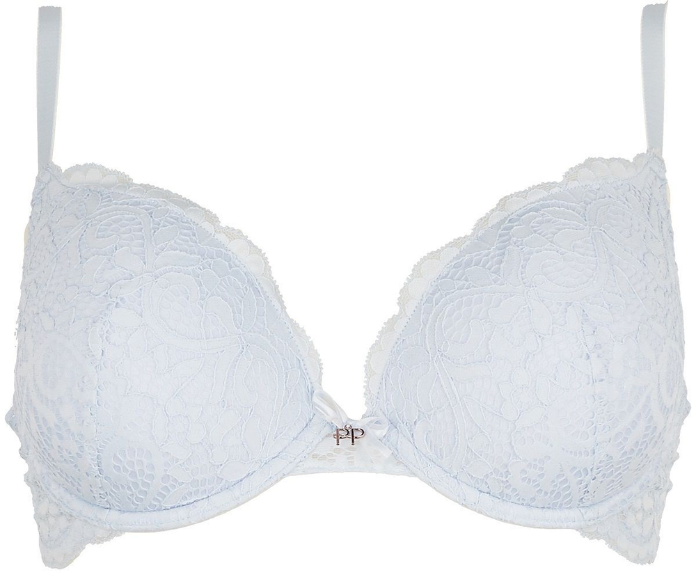 Кружевной бюстгальтер с формованными чашками Amy (Размер: 34D) (Цвет: черный с розовым)