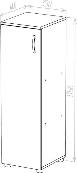 Стеллаж средний узкий закрытый