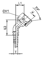 Фитинг DN 20 JIC (Г) 1.1/16 (45) (штифтованная гайка)