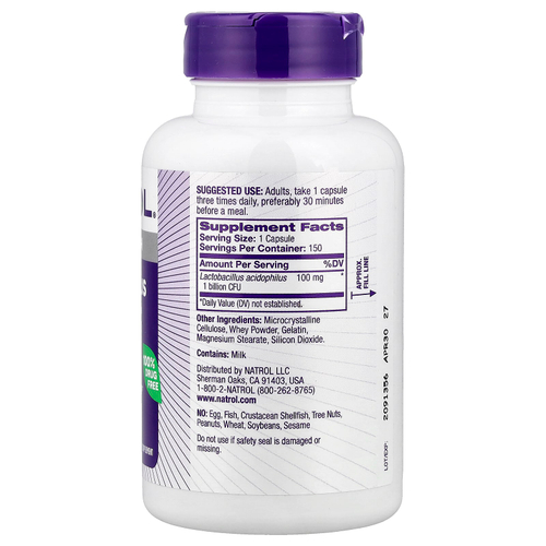 Natrol, Пробиотик Acidophilus , 1 млрд., 150 капсул