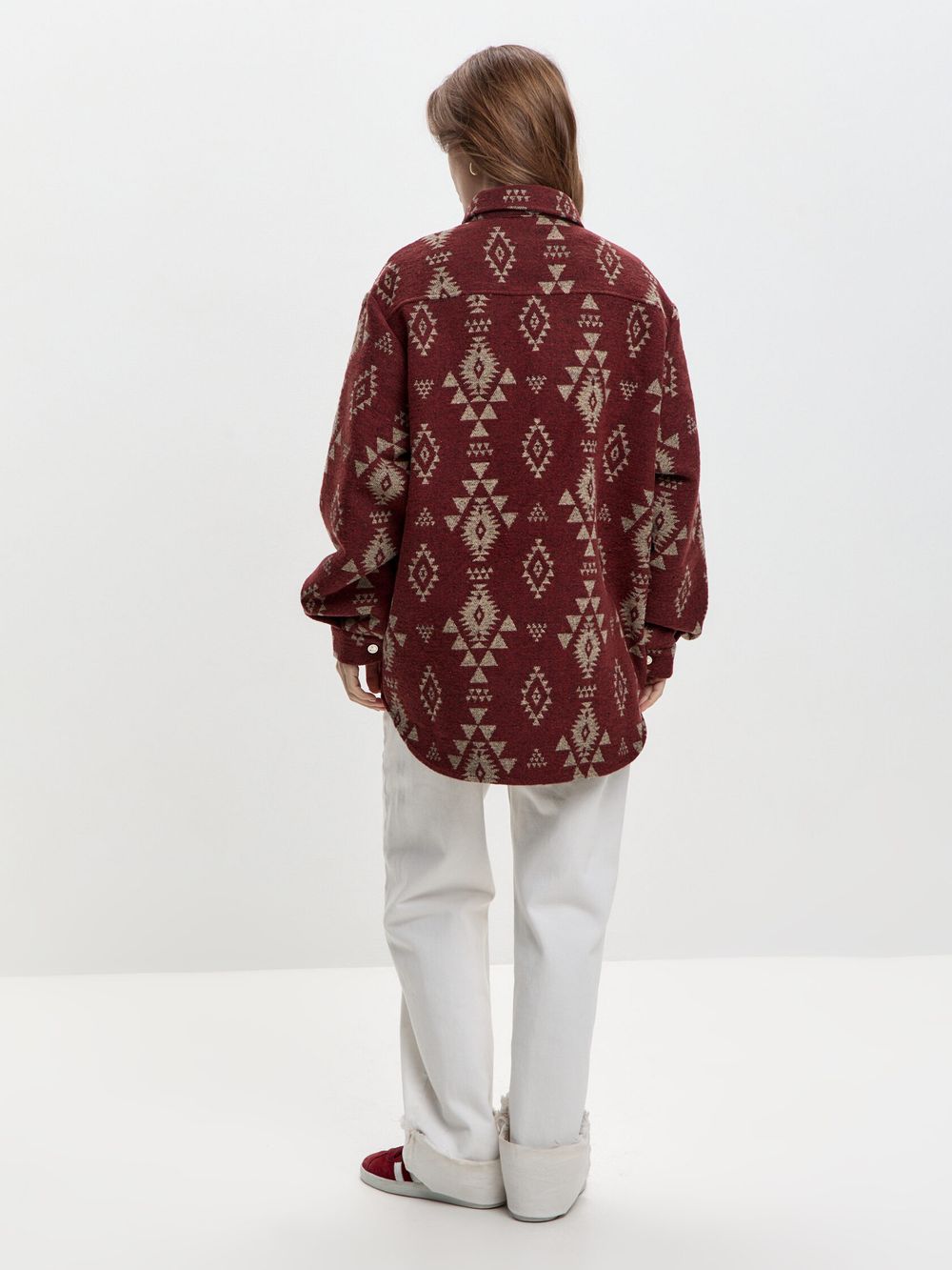 Рубашка Kefirmykifer в этностиле бордовая