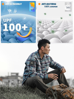 Рубашка Emersongear Blue Label Longicorn Flannel Shirt (Blue Gray Grid)