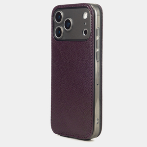 Чехол iPhone 17 Pro Max натуральная кожа козы, фиолетового цвета