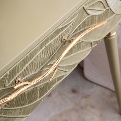 Консоль Арт Колор leaves Классик Голд Зеленая олива