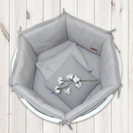 Комплект в кроватку "ЛАПШУЛЯ-ЭКСТРА" Серый (8 предм.,с балдахином) ш4240  (Балу)