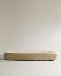 ZARA HOME ДЕТСКИЙ ЧЕХОЛ ДЛЯ ПЕЛЕНАЛЬНОГО МАТРАСИКА В ПОЛОСКУ, ЗЕЛЕНЫЙ