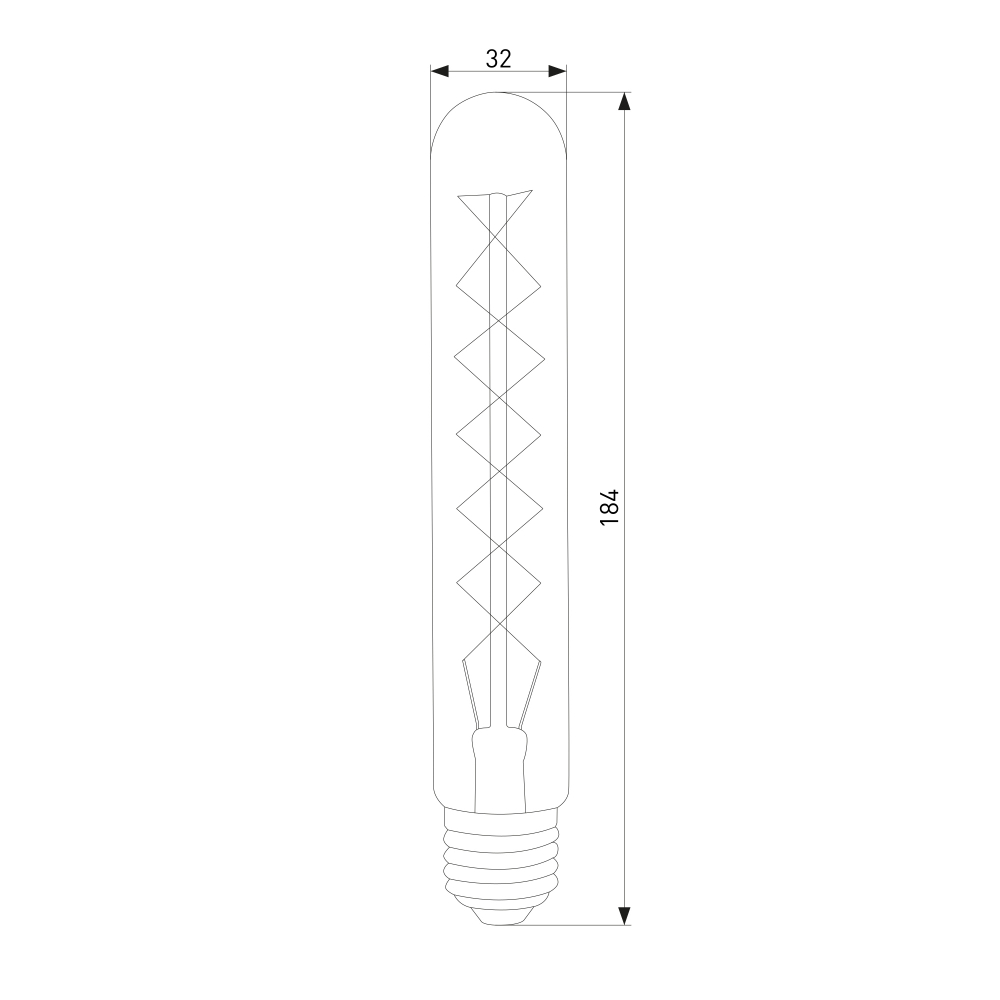 Ретро лампа Эдисона T32 60W E27 BX113