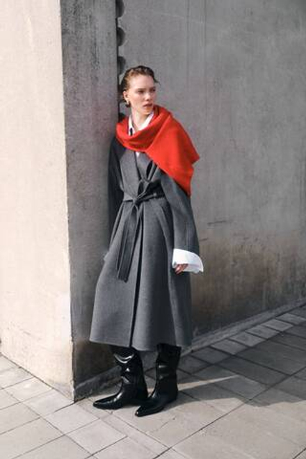 H&M Пальто ручной работы из смесовой шерсти, темно-серый