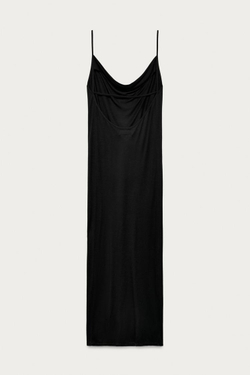 ZARA X MARISA BERENSON ПЛАТЬЕ ИЗ СМЕСОВОЙ ВИСКОЗЫ, ЧЕРНЫЙ