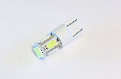 Лампа светодиодная 12V 5W без цоколя белый 6 SMD Chip линза 2 шт.