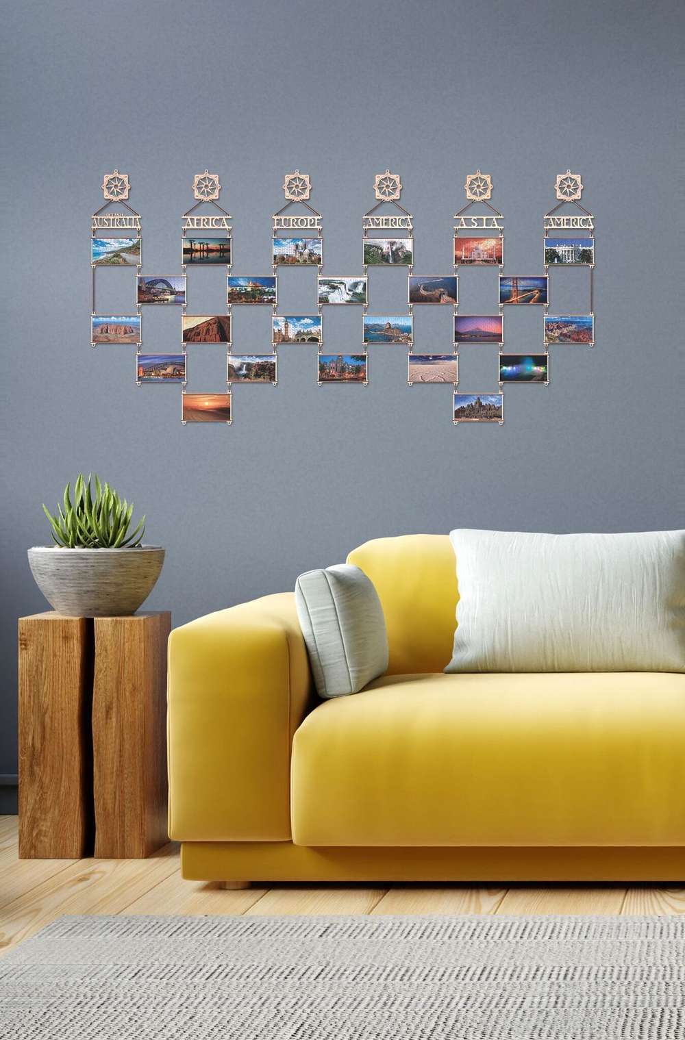 Деревянный пазл, двусторонний EWA Карта мира. Африка (70x18 см)