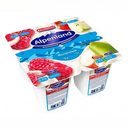 Йогурт Alpenland Малина/Яблоко-Груша 2,5% 95 гр