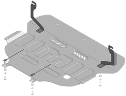 Защита картера двигателя, КПП. 4 мм, Алюминий для Geely Atlas 2024-н.в., Motodor.344201