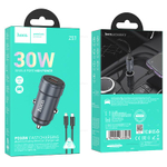 Автомобильное зарядное устройство для Lightning Hoco Z57 PD30W (metal grey)