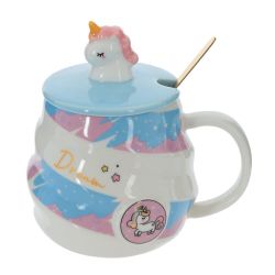 GAEM Кружка с крышкой и ложкой, 400 мл, L13 W10 H13 см