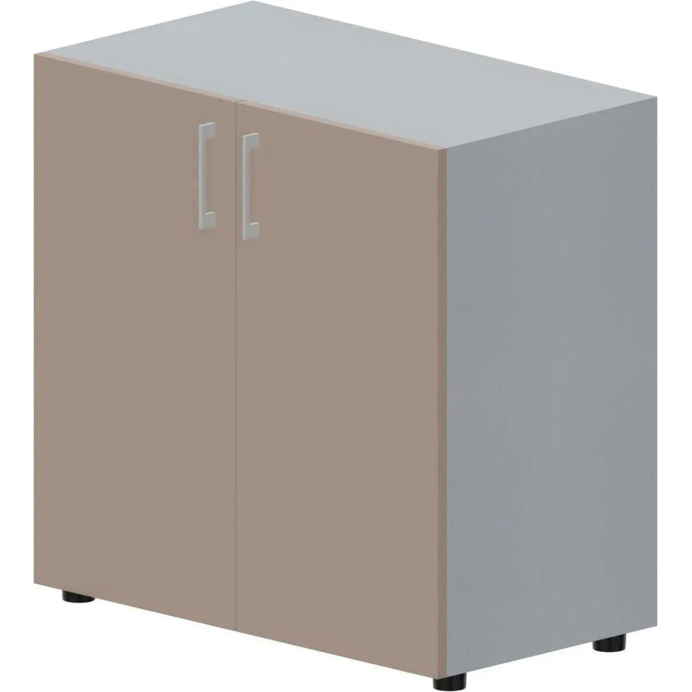 Шкаф S/P/A/A/A низкий Г44 ручки - алюминий Титан/Тортора OMLS762TITR