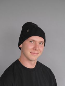 Шапка вязаная весенняя/осенняя МУЛА (ЧЕРНЫЙ) МУЖСКАЯ