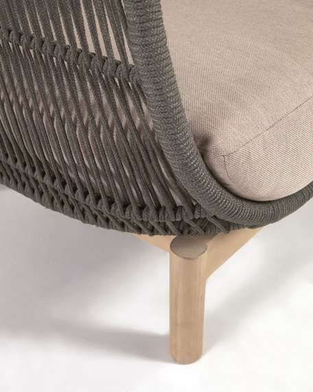 Трехместный уличный диван Catalina, зеленый корд, массив акации