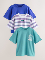 Футболка для мальчика Next AG3-079, 3 шт., Синий, Сиреневый, Белый