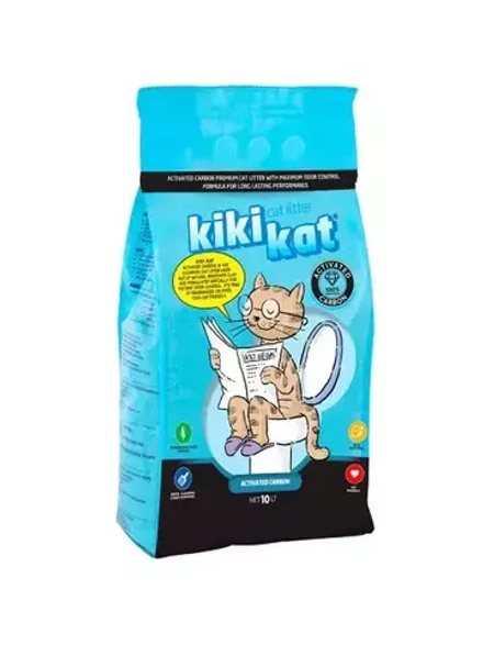 Бентонитовый наполнитель для кошачьего туалета "KikiKat" супер-белый комкующийся "Активированный уго