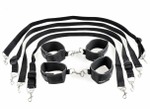 Набор для бондажа Cuff And Tether Set (Цвет: черный)