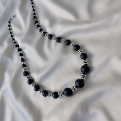 Чокер "Черный бархат" с черным агатом