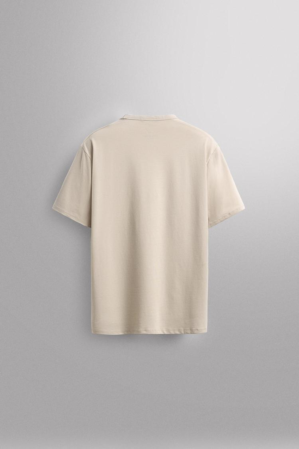 ZARA ФУТБОЛКА ИЗ ВЫСОКОТЕХНОЛОГИЧНОЙ СМЕСИ ХЛОПКА, БЕЖЕВЫЙ