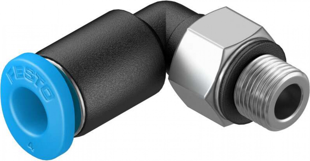QSML-M5-4-100 Угловой штуцер с цанговым зажимом и резьбой