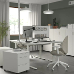 Письменный стол с регулировкой по высоте - IKEA MITTZON/МИТТЗОН ИКЕА, 120х60х65-85 см, белый