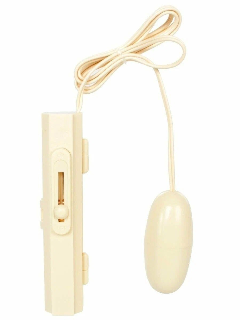 Белое виброяйцо с пультом управления на проводе