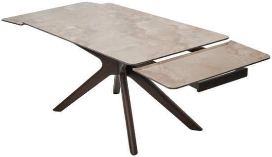 Стол EDER 160 GLOSS AMBER JADE SOLID CERAMIC / Орех