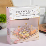 Менажница 4-х секционная 20*17,5*8,5см на металлической подставке, 9189