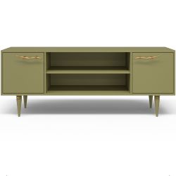 Тумба под ТВ Арт Колор matte 155см Классик Голд Зеленая олива матовая