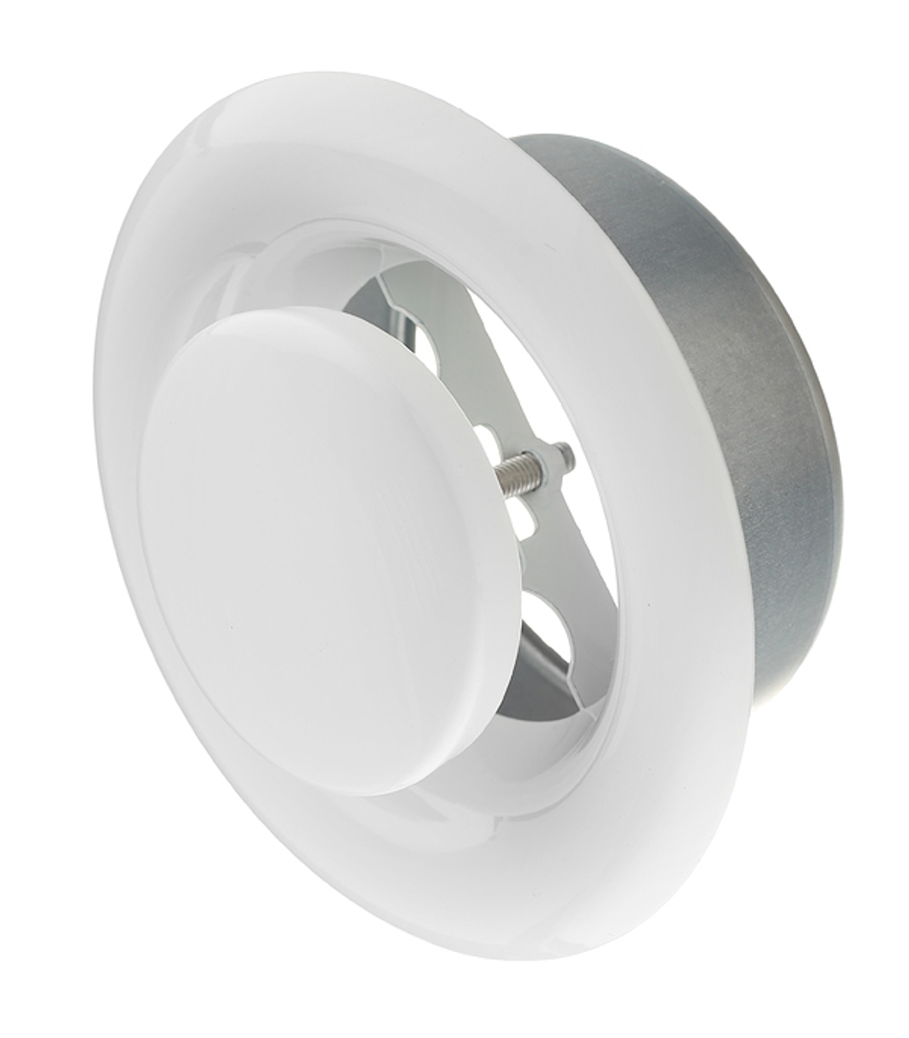 Диффузор вытяжной металлический с фланцем D100 (анемостат)