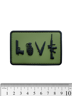 Шеврон Love Guns PVC. Олива