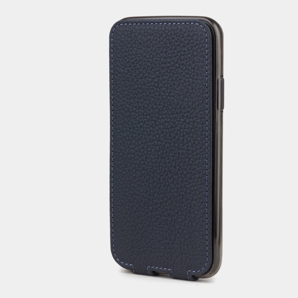 Чехол кожаный для iPhone X/XS цвета синий