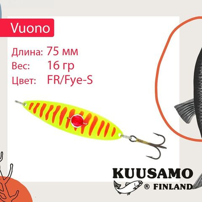 Блесна колебалка Kuusamo Vuono 6 75/16 с камнем