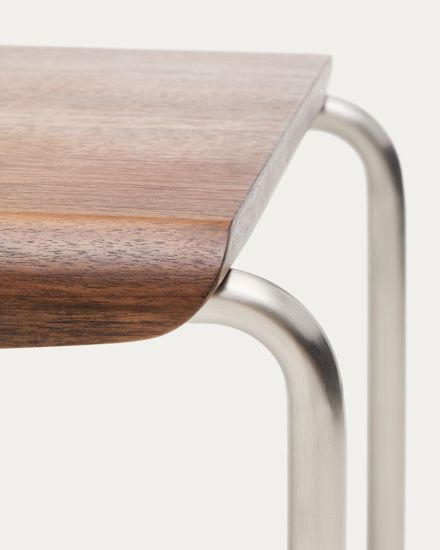 Скамья Tarsel из 100% орехового шпона с конструкцией из матовой стали